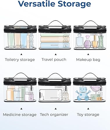 Toiletry Bag, 2 Pack Clear Makeup Cosmetic