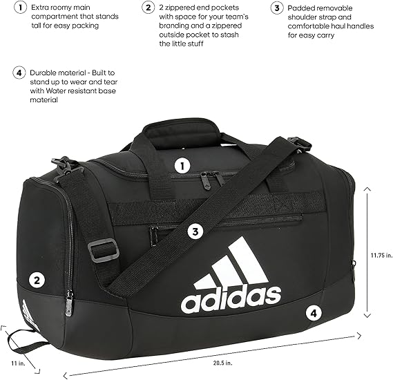 adidas Unisex Adult Defender 4.0 Gym Duffel Bag for Men and Women