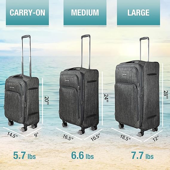 Cantor Ultra Lightweight Softside Luggage with Spinner Wheels