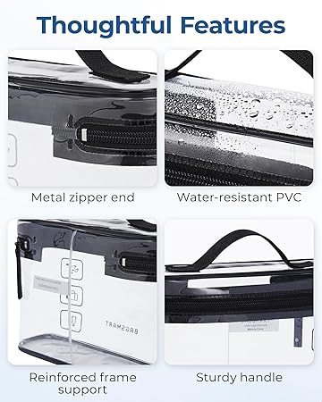 Toiletry Bag, 2 Pack Clear Makeup Cosmetic
